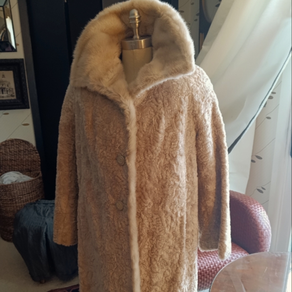 St. Moritz Faux Fur Coat styled by Sportowne. Clean by fur coat method.